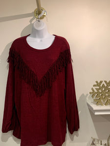 Boho Holiday Fringe Sweater