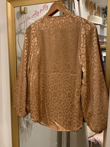 Champagne Please Leopard Blouse