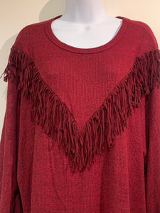 Boho Holiday Fringe Sweater