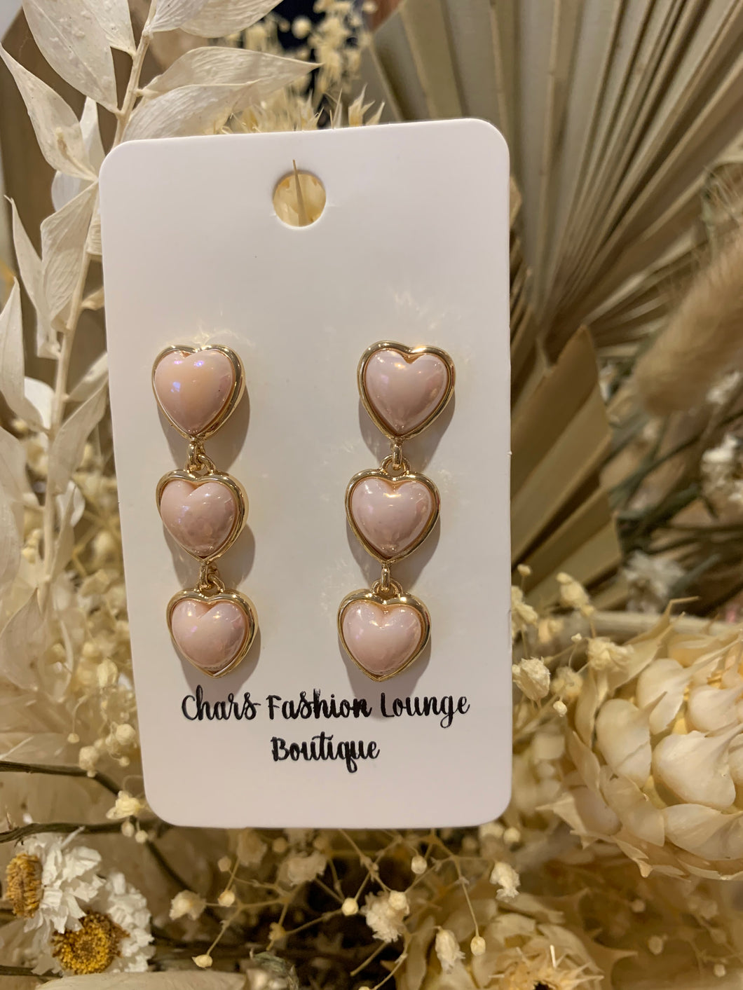 Triple Heart Drop Earring