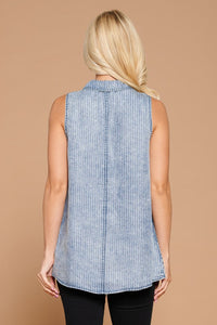 Sophisticated chambray tank