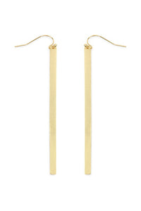 Brushed metal bar drop earrings