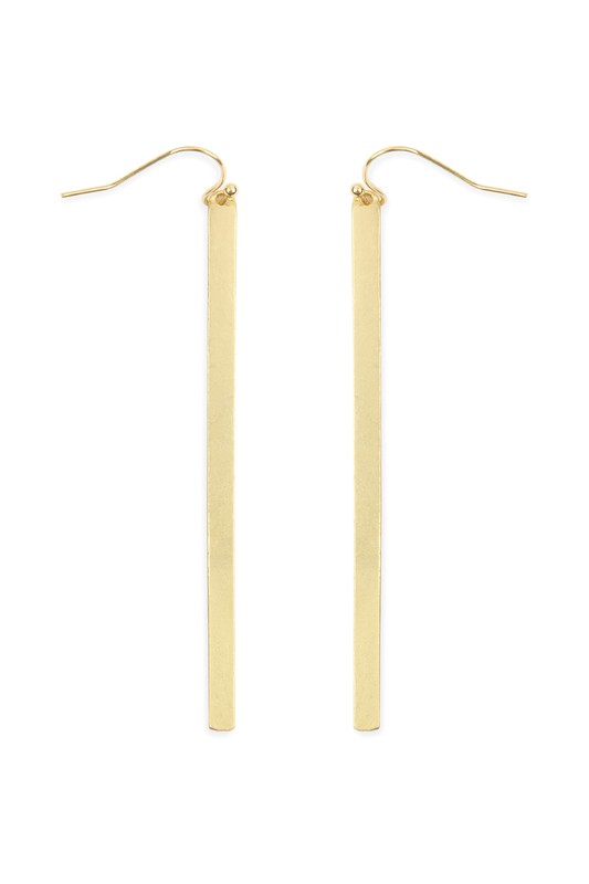 Brushed metal bar drop earrings