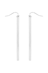 Brushed metal bar drop earrings