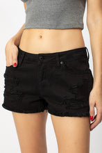 Load image into Gallery viewer, Kancan black distressed shorts