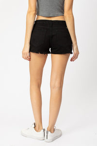 Kancan black distressed shorts